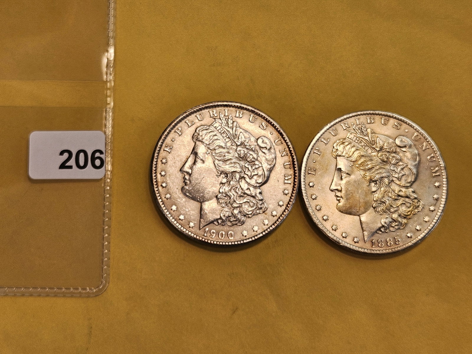 Two Brilliant About Uncirculated Morgan Silver Dollars - 2