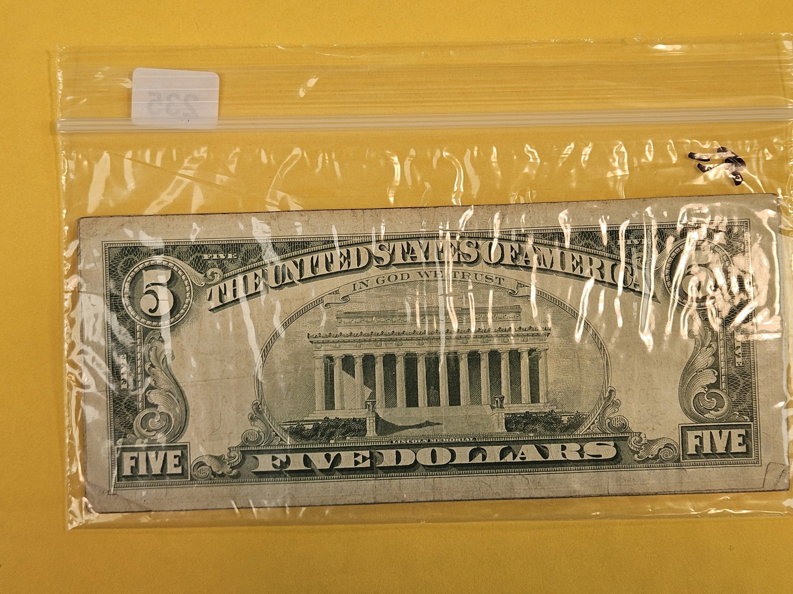 Nine $5 Red Seal US Notes - 2