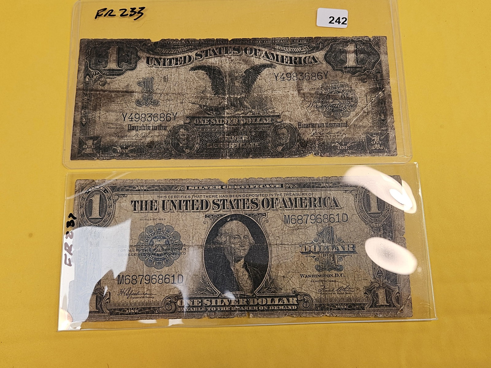 Two Large Size One Dollar Silver Certificates - 2