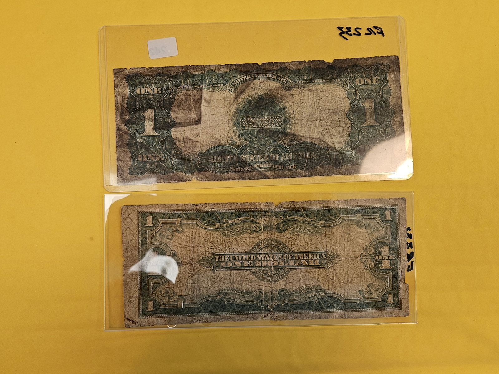 Two Large Size One Dollar Silver Certificates - 3