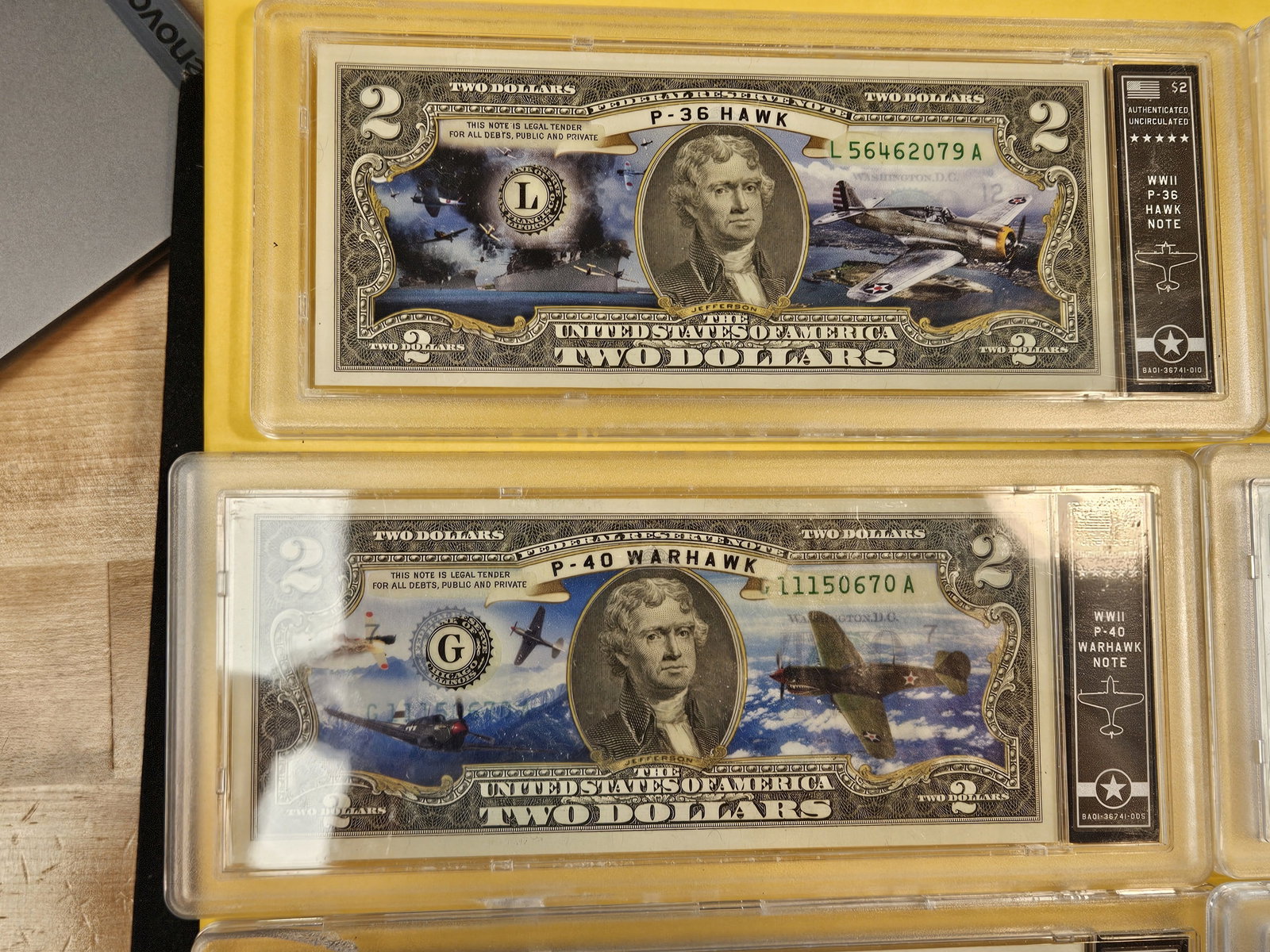 Six mixed Colorized $2 US Notes - 2