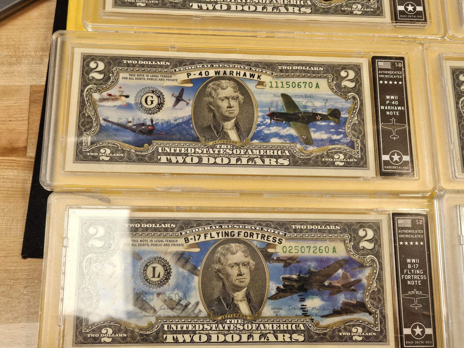 Six mixed Colorized $2 US Notes - 3