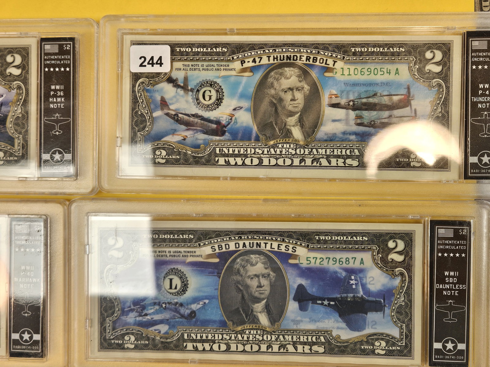 Six mixed Colorized $2 US Notes - 4