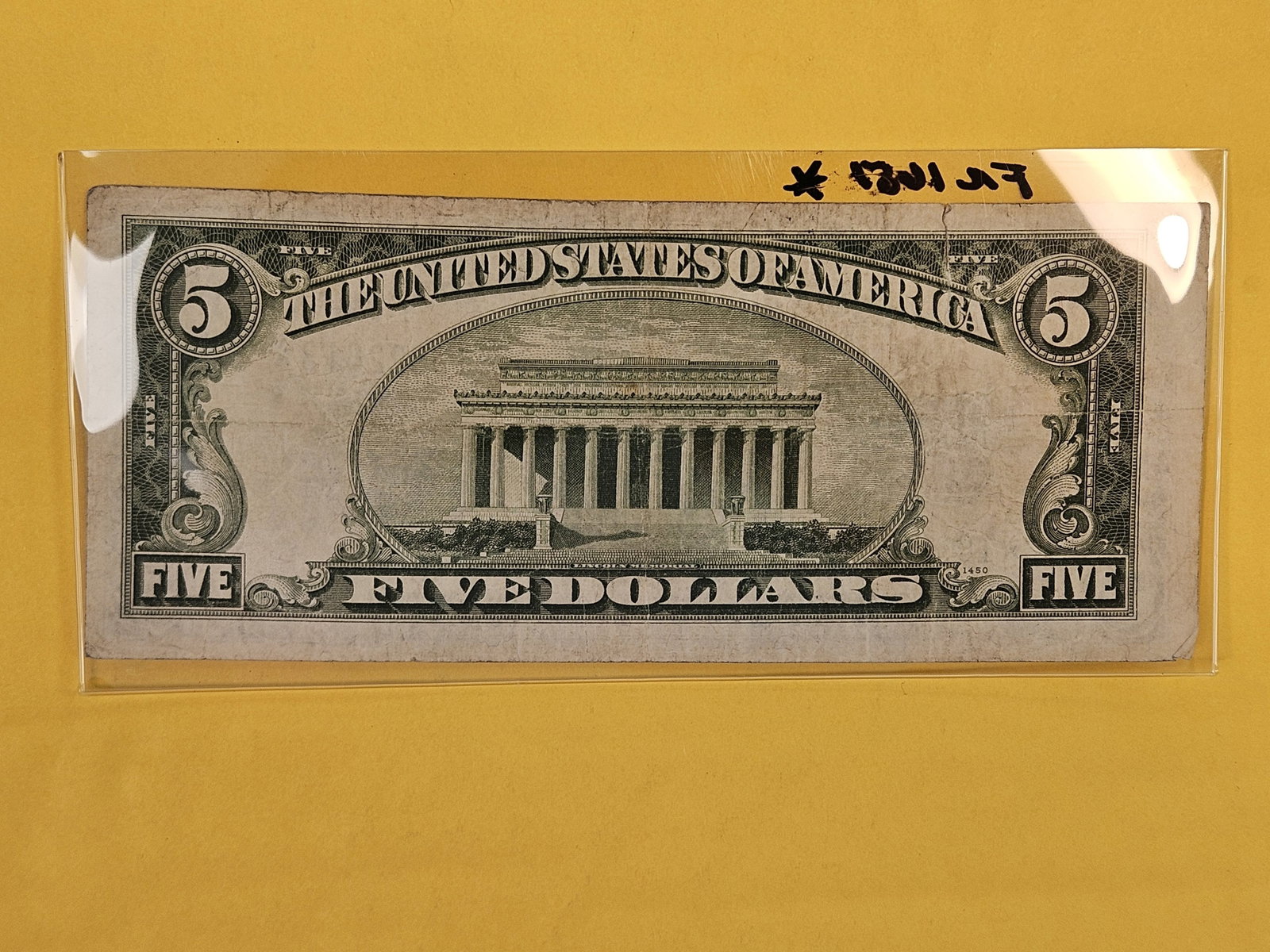 Series of 1934-A Five Dollar Silver Certificate STAR - 2