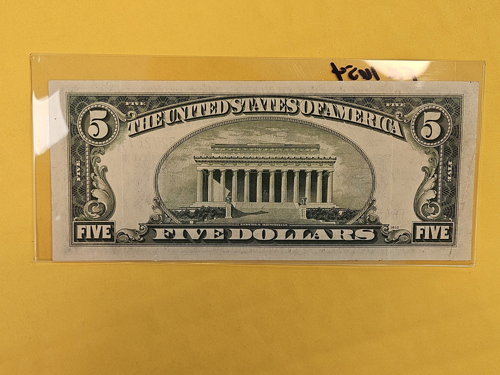 Crisp About Uncirculated plus 1934-D Five Dollar Silver Certificate - 2