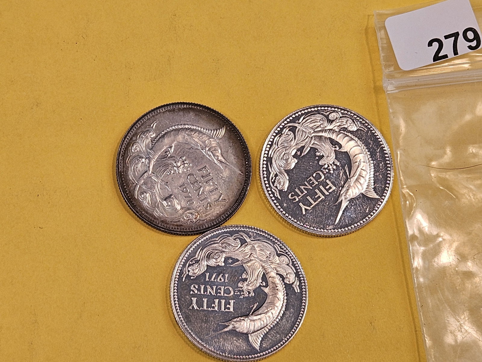 Three silver coins from the Bahamas - 2
