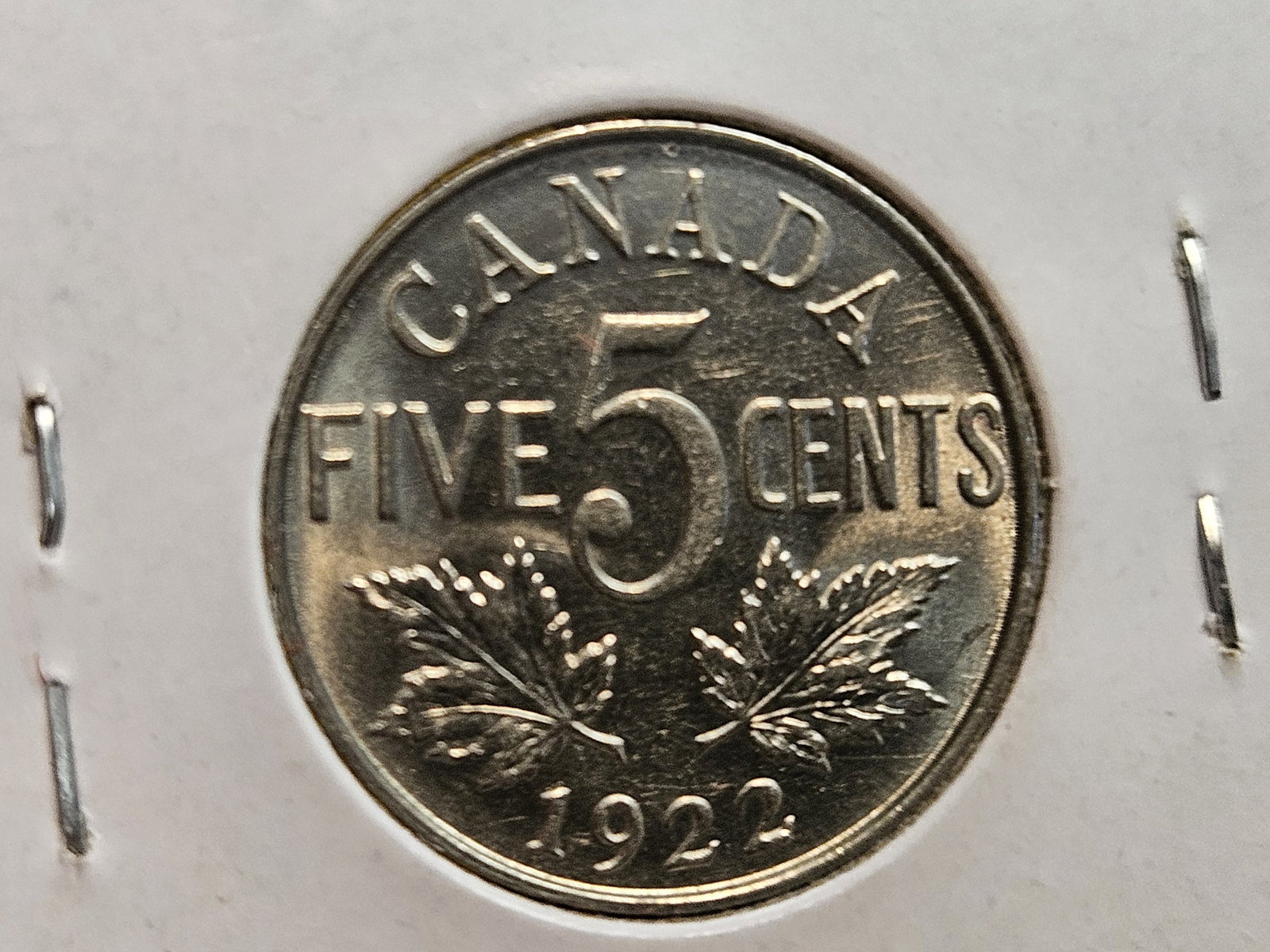 GEM Brilliant Uncirculated 1922 Canada 5 cents - 8