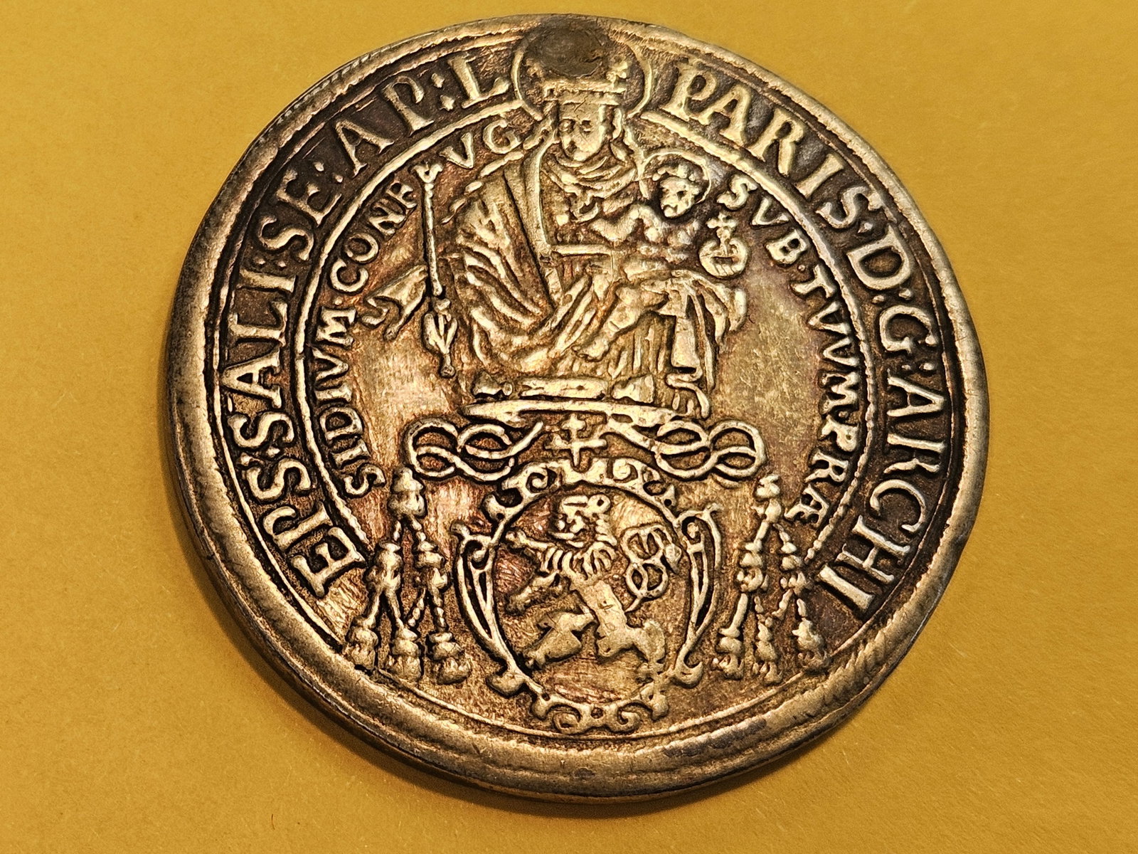 ** 1635 Salzburg silver Thaler in About Uncirculated - details - 3