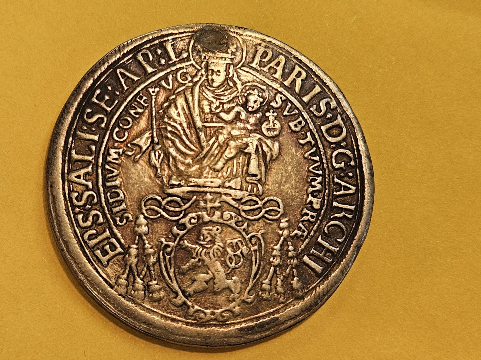 ** 1635 Salzburg silver Thaler in About Uncirculated - details - 4