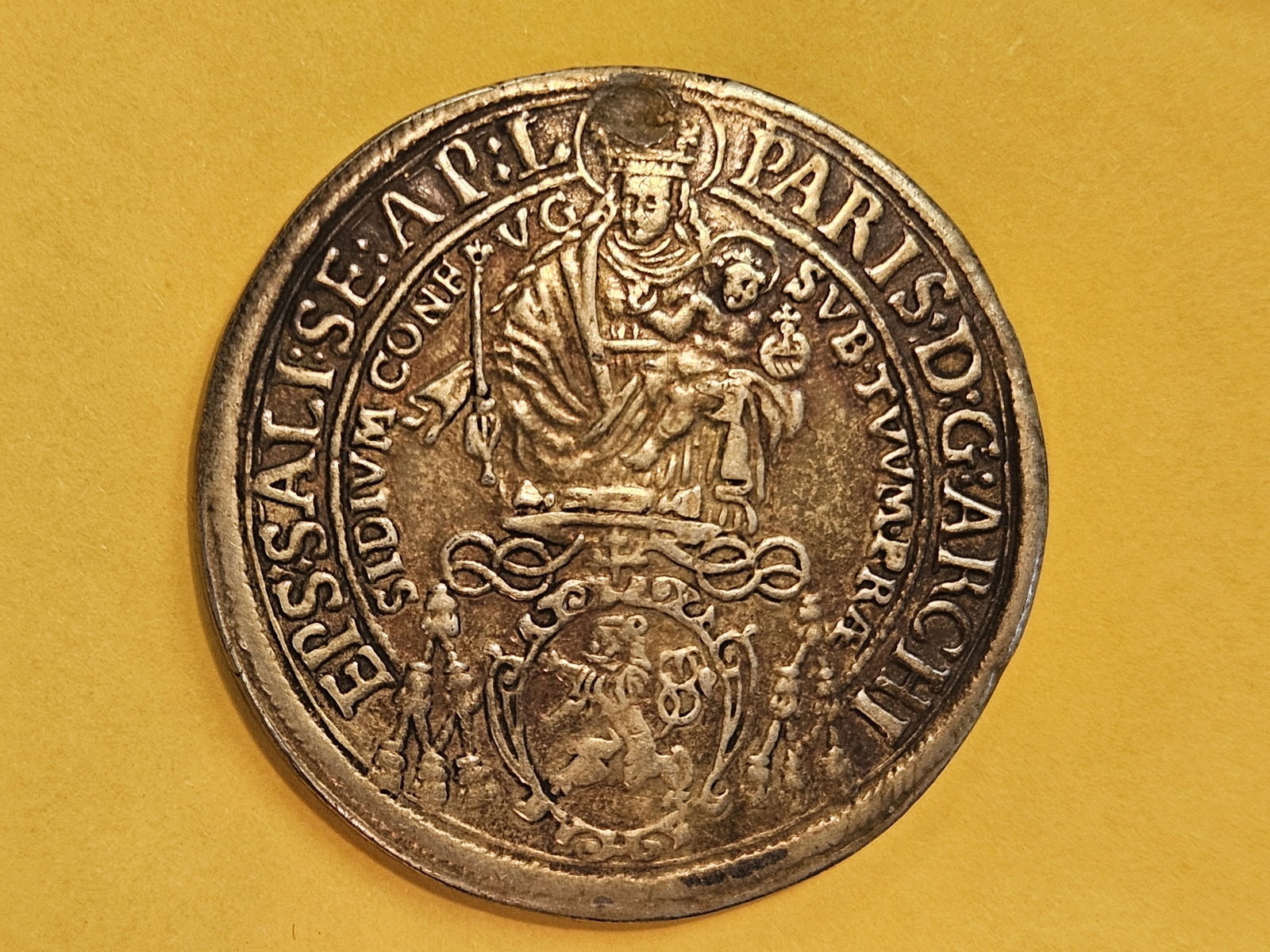 ** 1635 Salzburg silver Thaler in About Uncirculated - details - 5