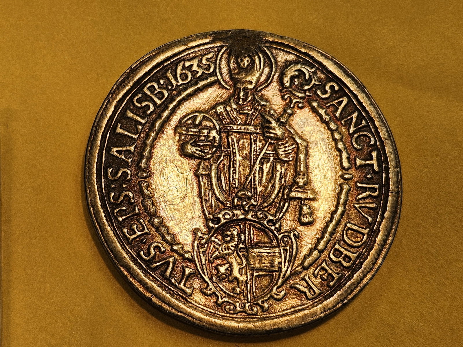 ** 1635 Salzburg silver Thaler in About Uncirculated - details - 6