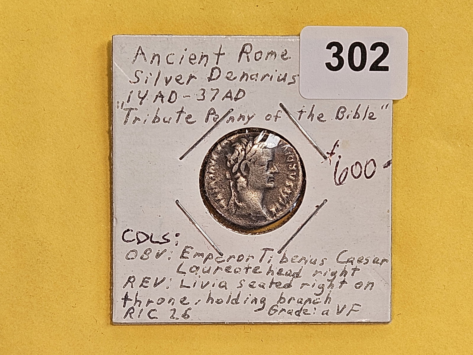 ** SCARCE ANCIENT ** 14 AD - 37 AD Roman Silver Denarius - 2