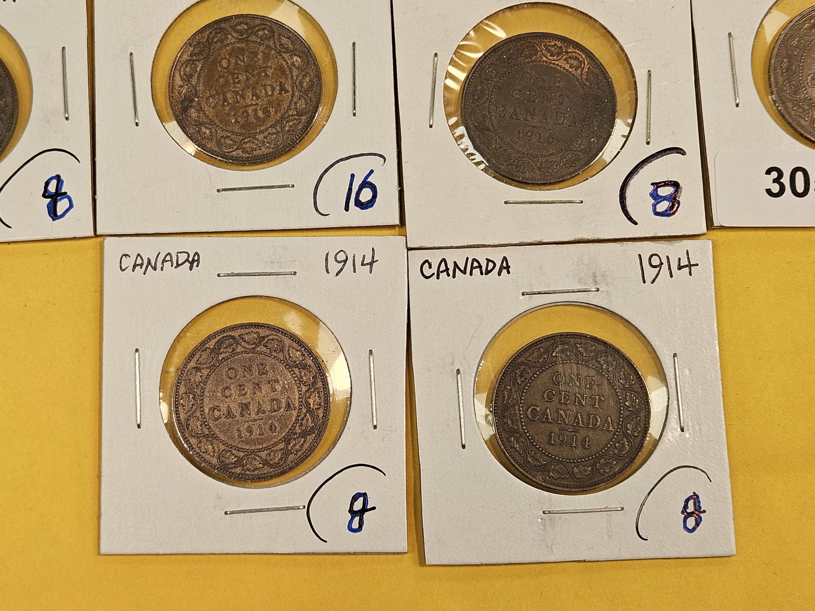 Ten mixed Canadian Large Copper one cent coins - 5