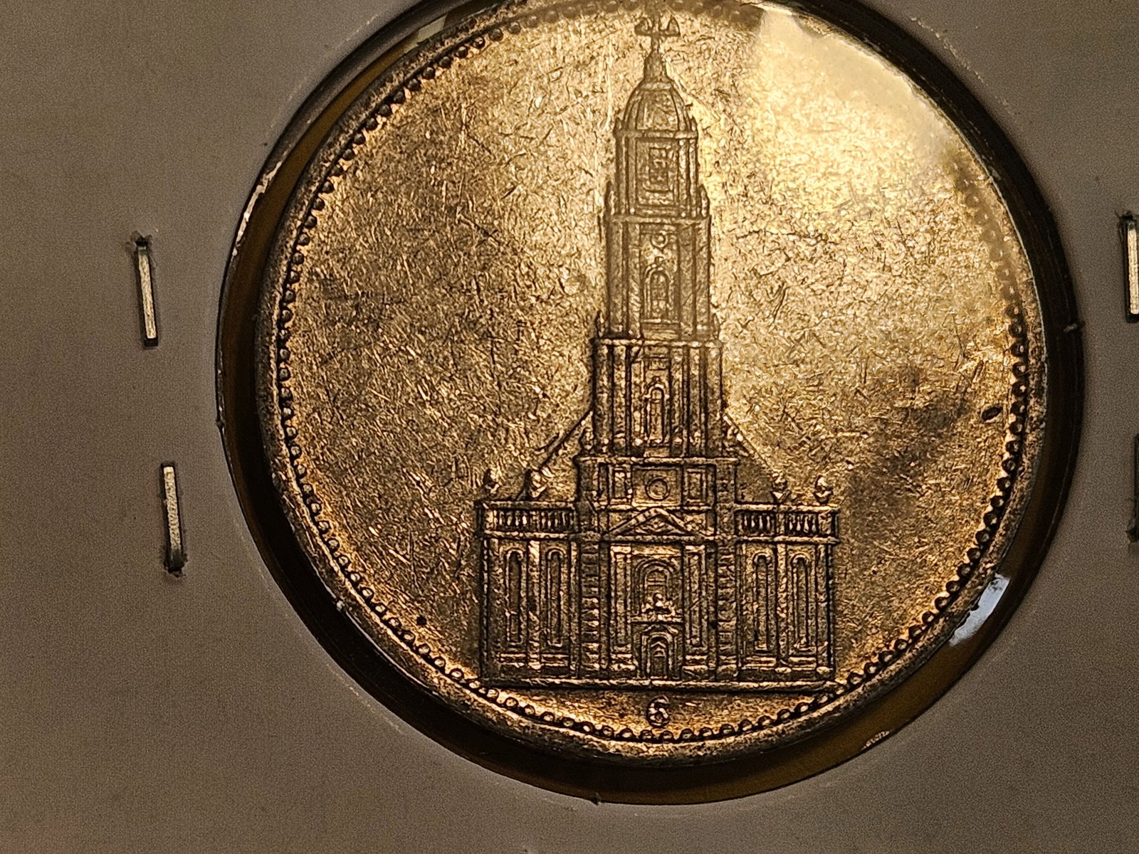 About Uncirculated 1934-G Germany silver 5 reichsmark - 3