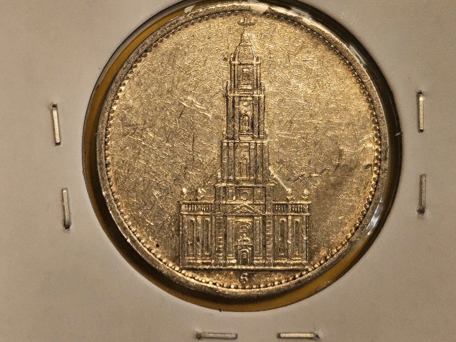 About Uncirculated 1934-G Germany silver 5 reichsmark - 4