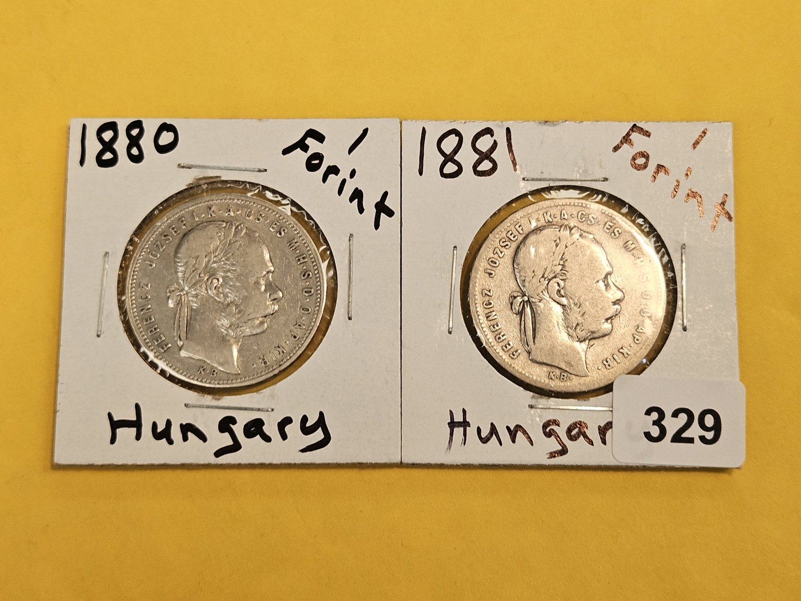 1880 and 1881 Hungary silver 1 forint - 2