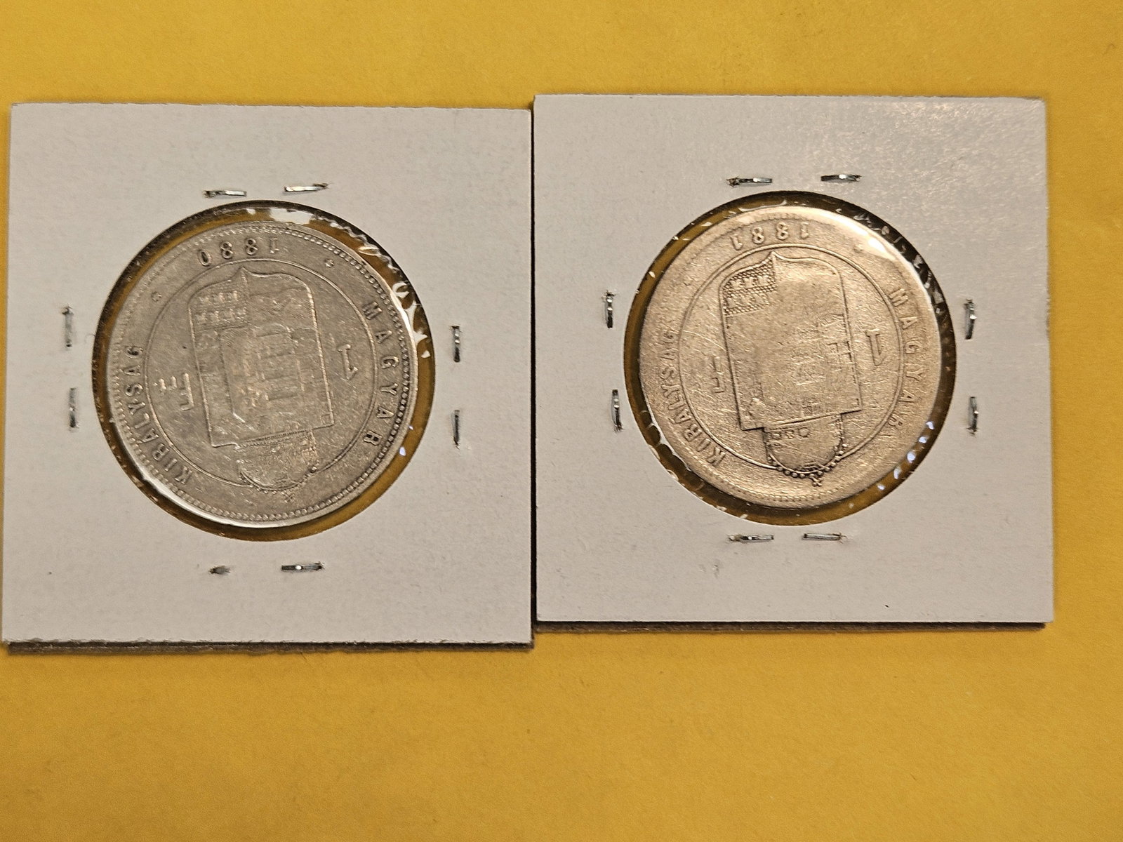 1880 and 1881 Hungary silver 1 forint - 3