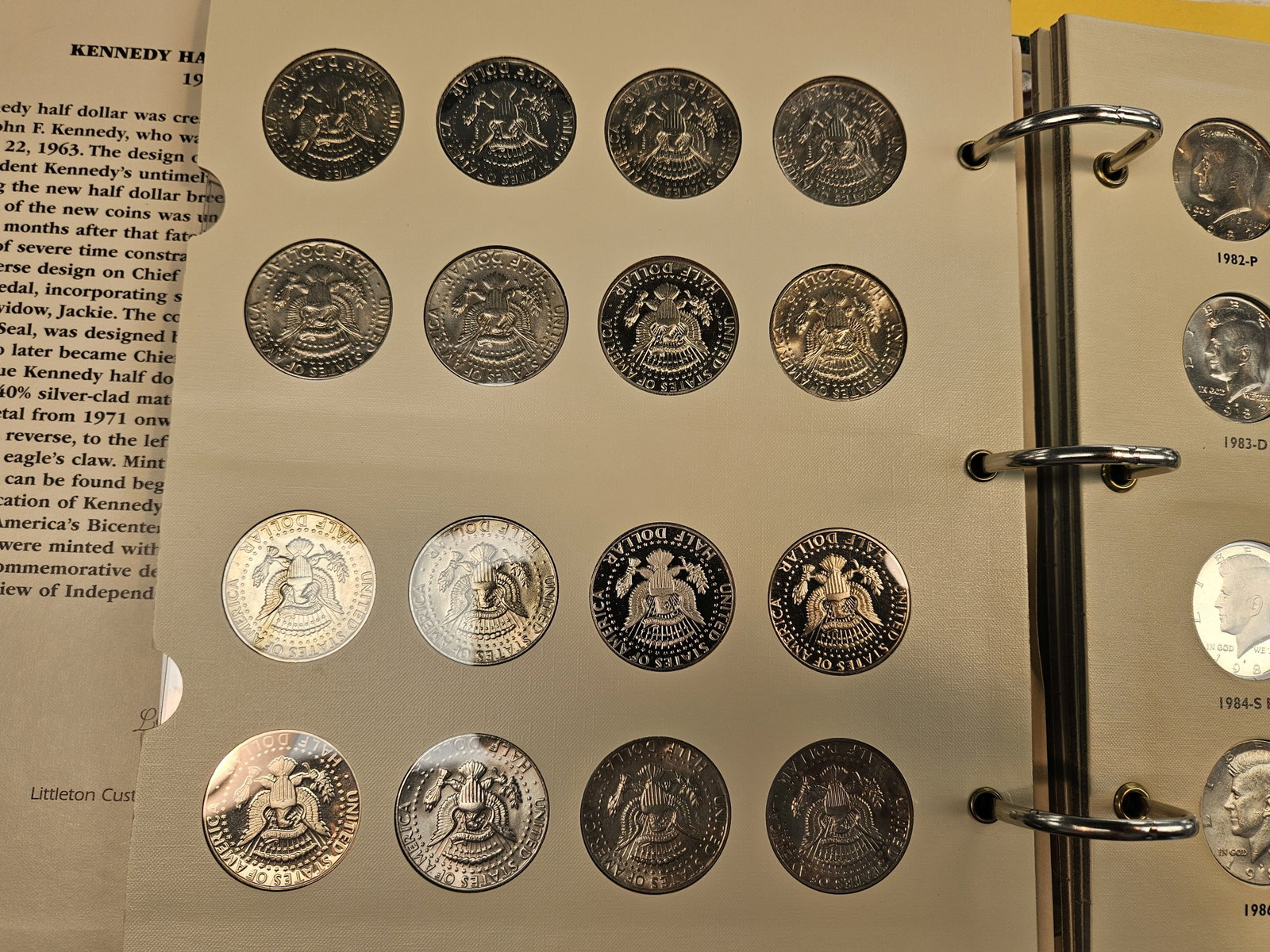 Complete Kennedy Half dollar collection 1964 - 1987 - 8