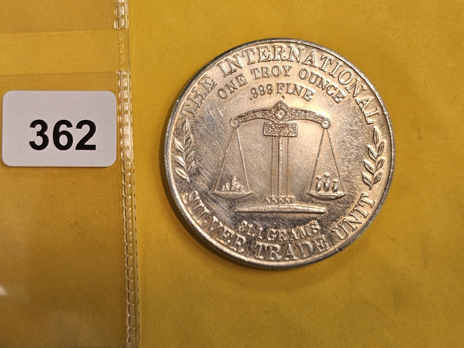 One Troy ounce .999 fine silver art round (1 of 2)
