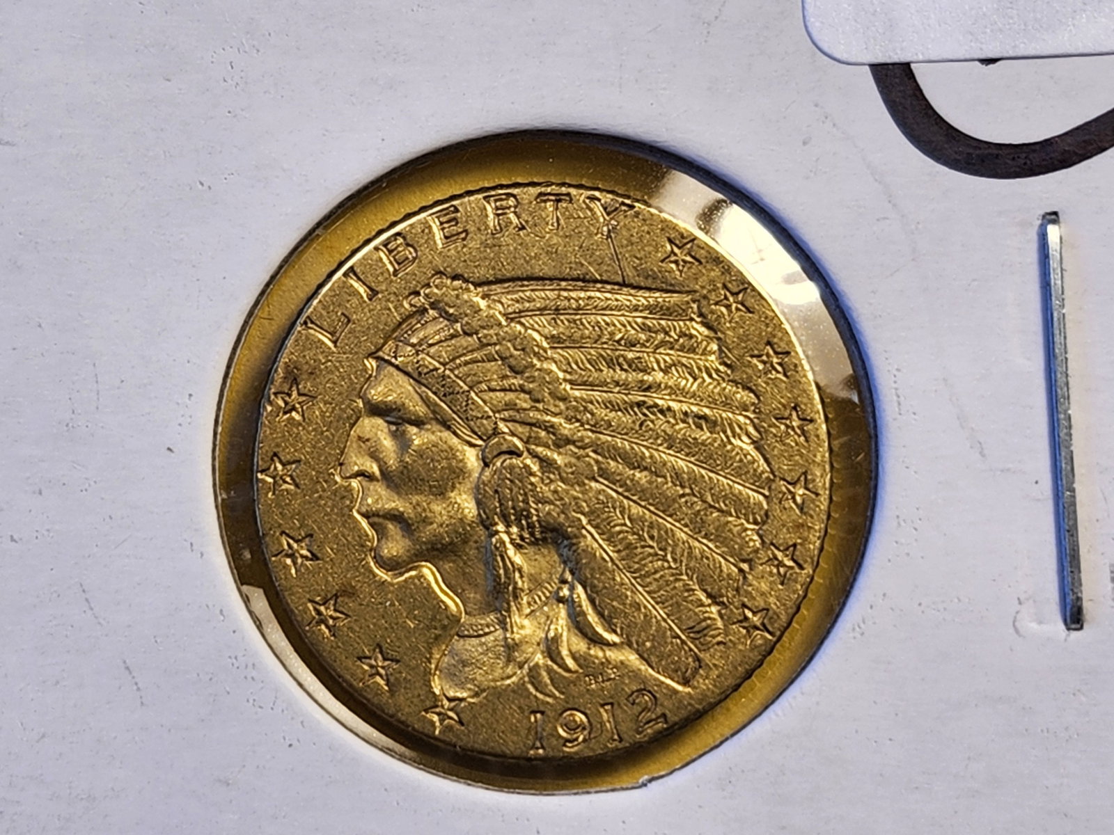 GOLD! Brilliant About Uncirculated plus 1912 Gold Indian $2.5 Dollars (1 of 4)