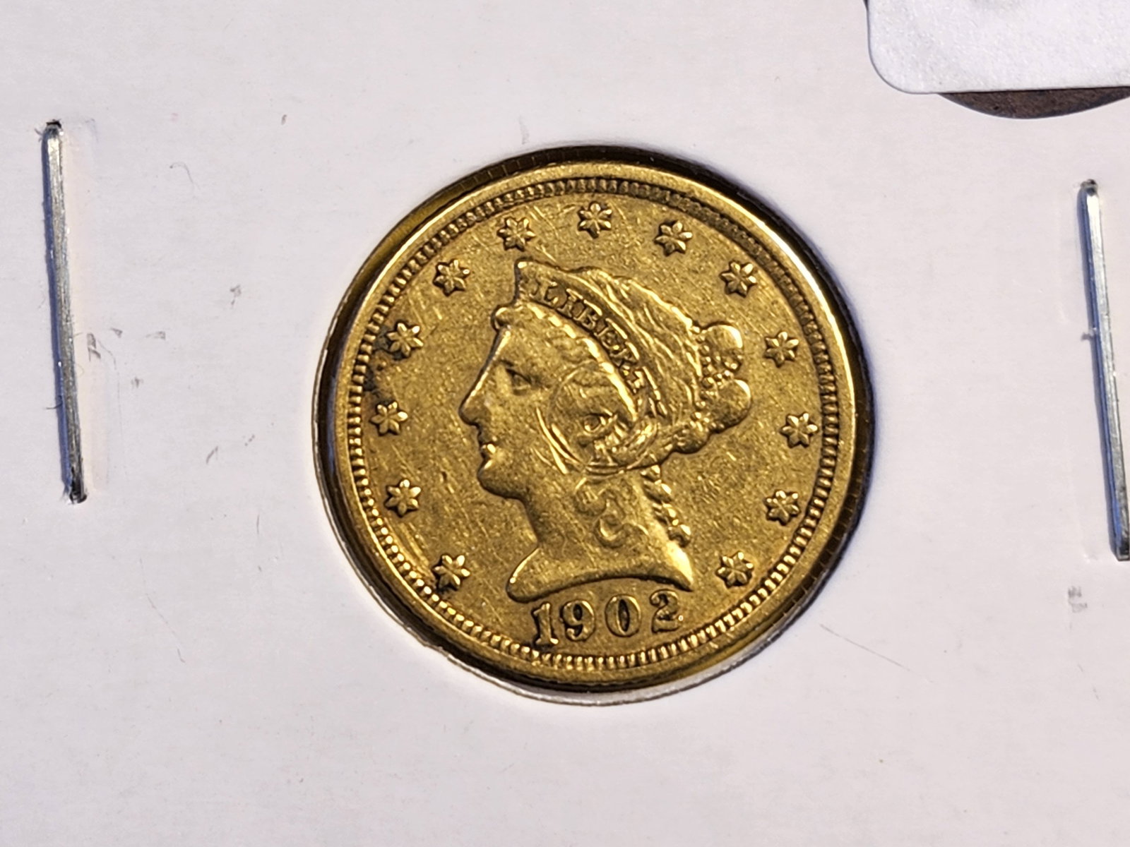 GOLD! Brilliant 1902 Liberty Head $2.5 Dollars Quarter Eagle: Lightly circulated