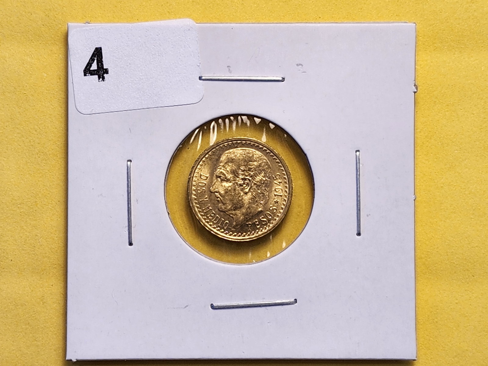 GOLD! Brilliant Uncirculated 1945 Mexico 2.5 Pesos - 2