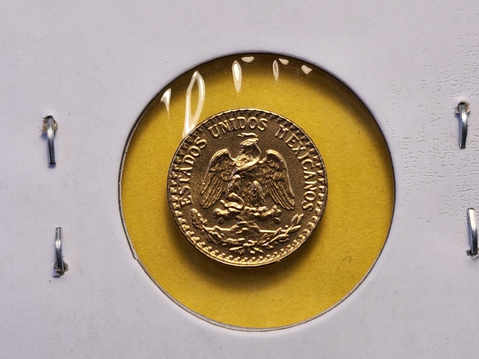 GOLD! Brilliant Uncirculated 1945 Mexico 2 Pesos - 4