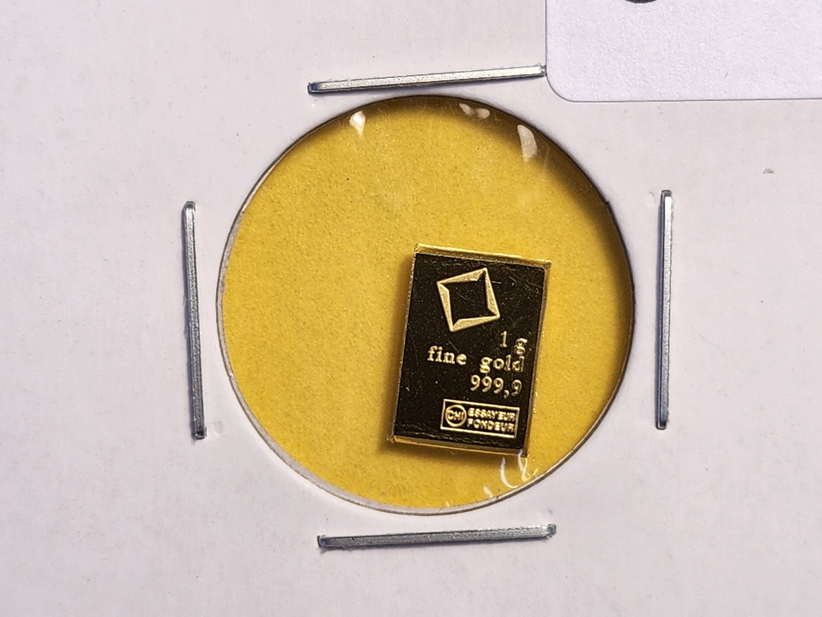 GOLD! Valcambi One Gram .9999 fine gold bar: Fractional Suisse gold