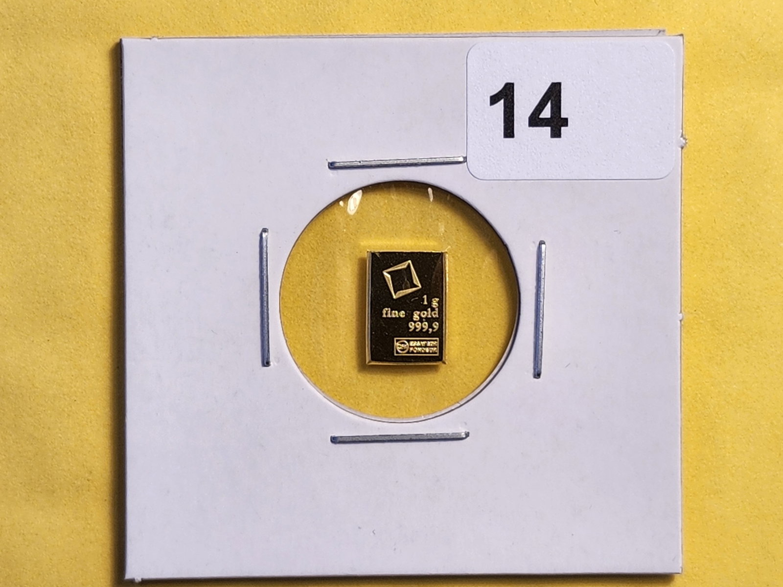 GOLD! Valcambi One Gram .9999 fine gold bar - 2