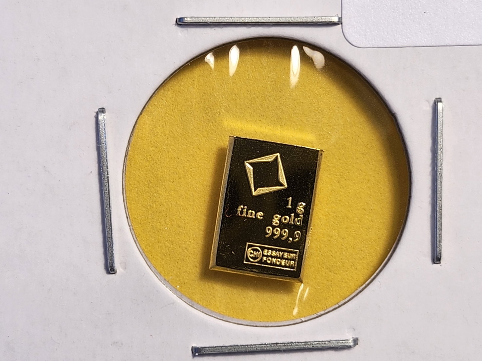 GOLD! Valcambi One Gram .9999 fine gold bar: Fractional Suisse gold