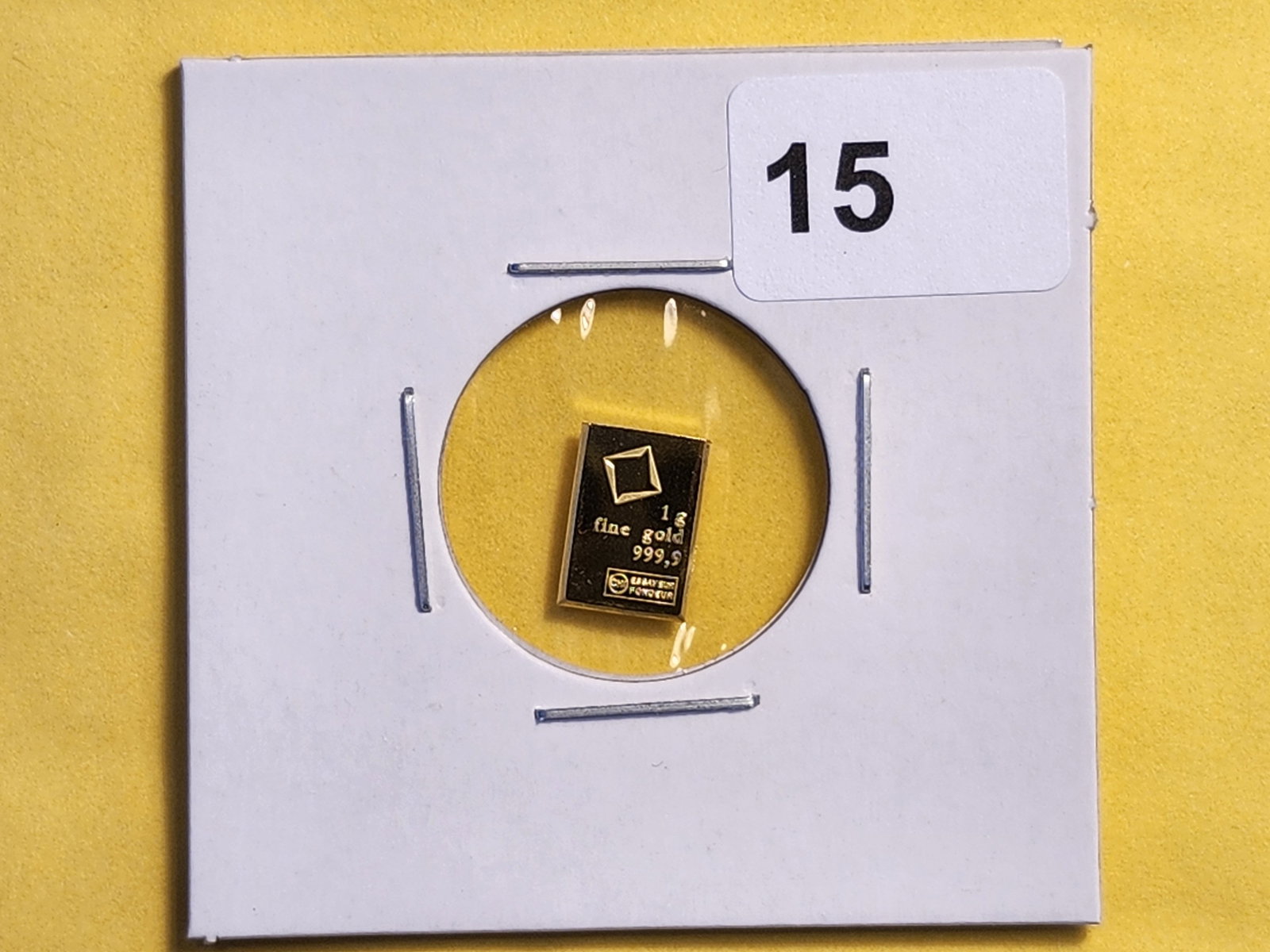 GOLD! Valcambi One Gram .9999 fine gold bar - 2