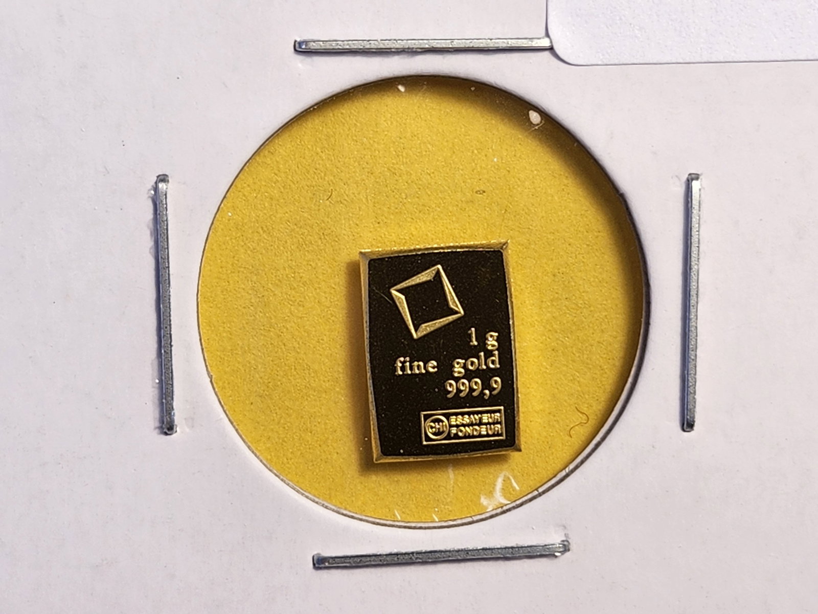 GOLD! Valcambi One Gram .9999 fine gold bar: Fractional Suisse gold