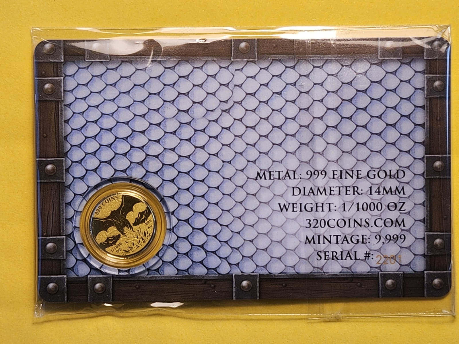 GOLD! GEM Brilliant Uncirculated .9999 fine gold art round - 3