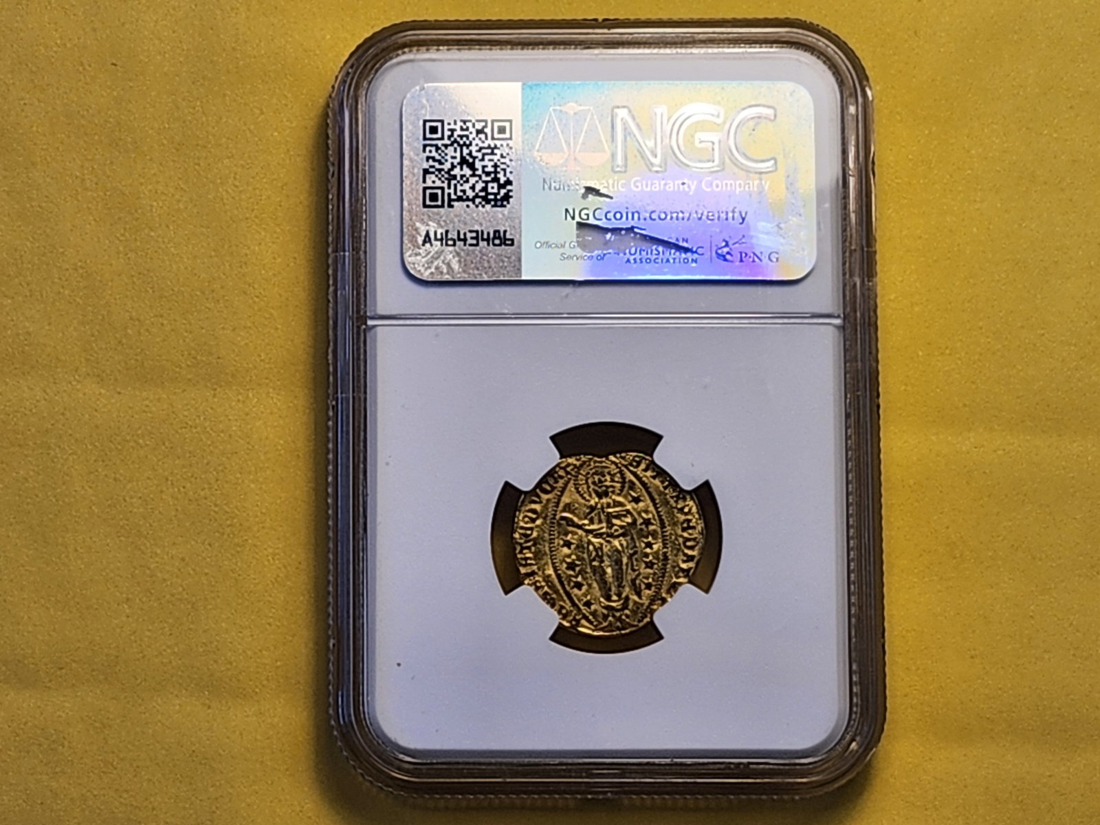 GOLD! NGC 1423-57 Italy Ducat in Brilliant About Uncirculated - details - 3