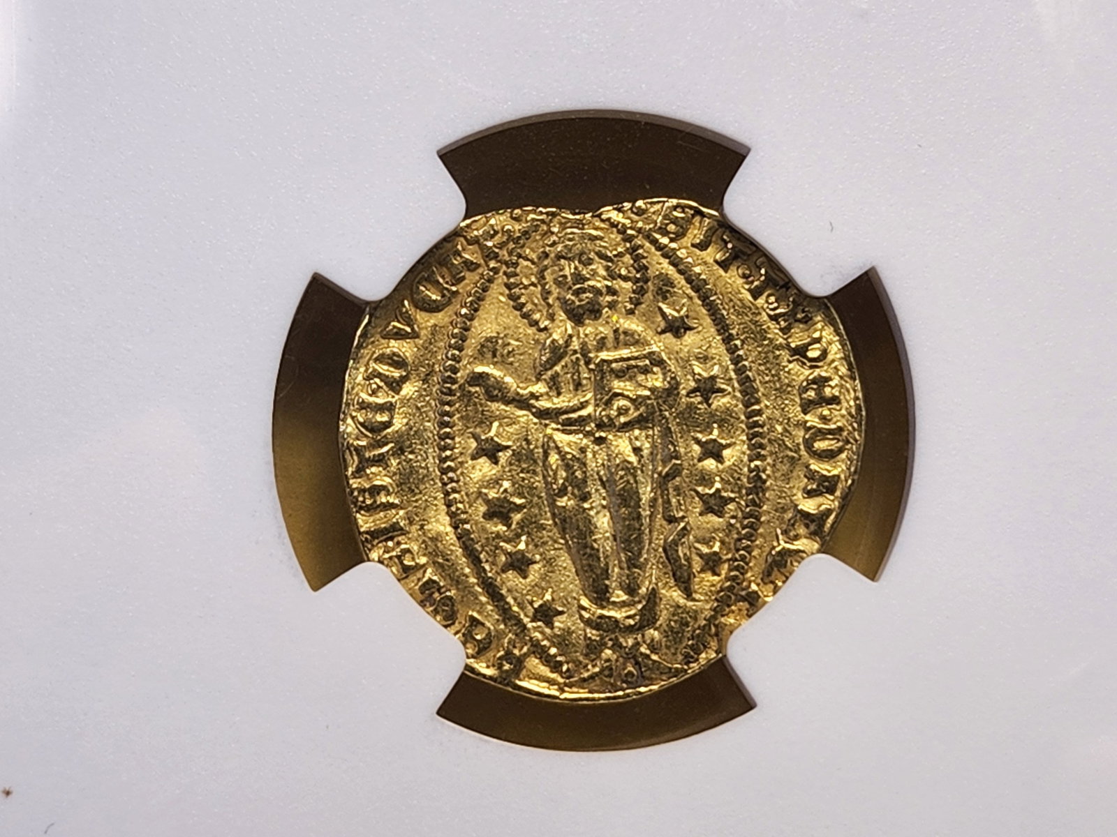 GOLD! NGC 1423-57 Italy Ducat in Brilliant About Uncirculated - details - 4