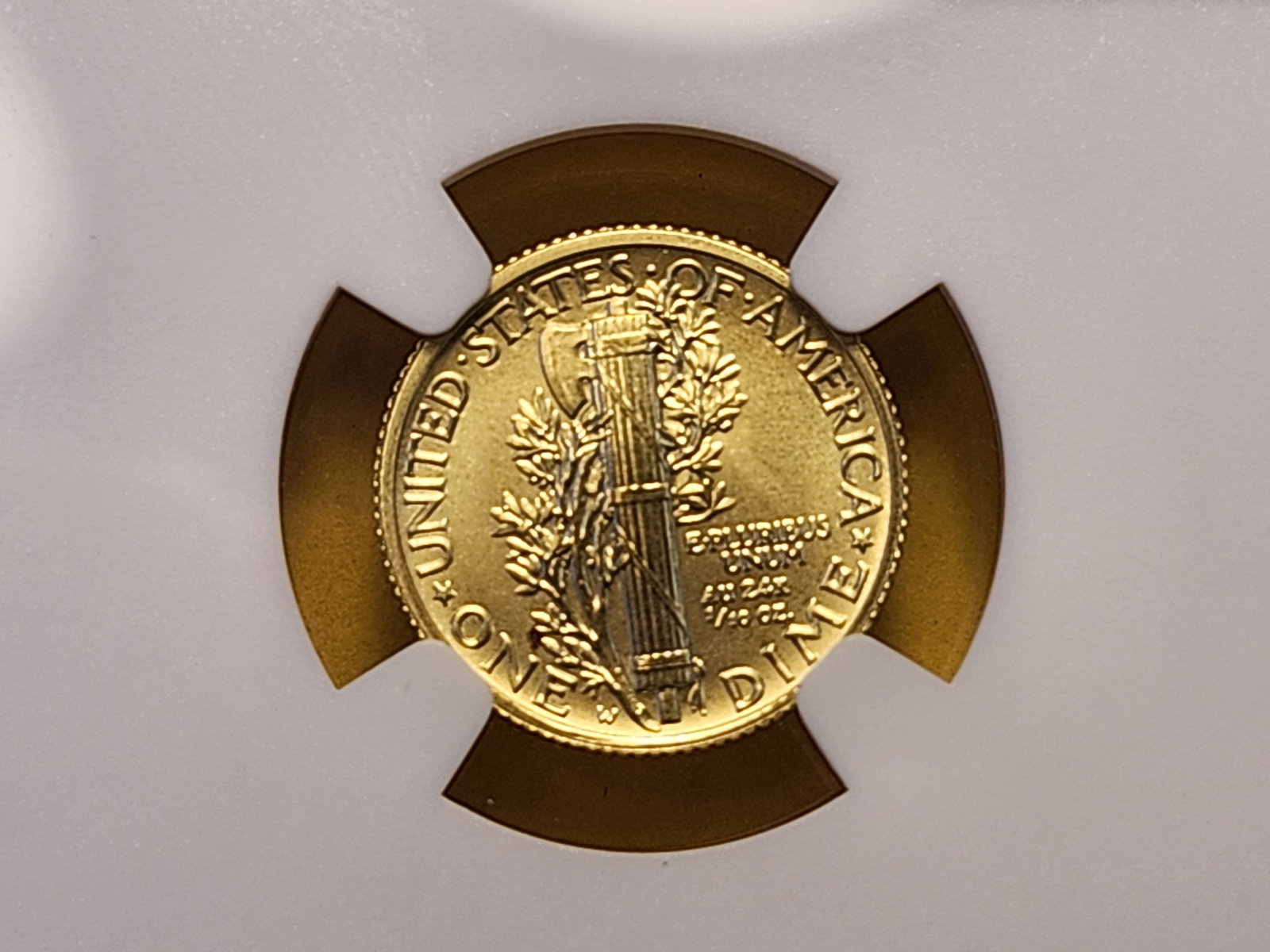 GOLD! NGC 2016-W GOLD Mercury Dime in Specimen 69 - 4