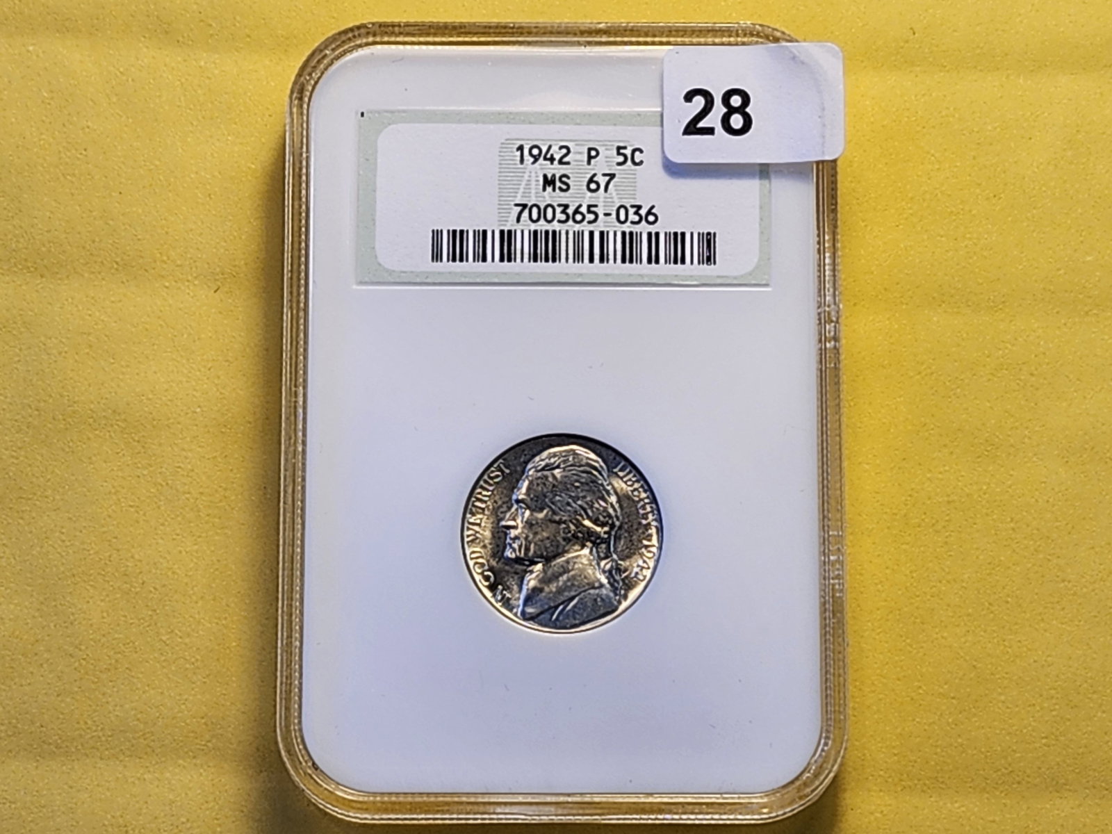 SUPERB GEM! NGC 1942-P Silver Wartime Jefferson Nickel in Mint State 67 - 2