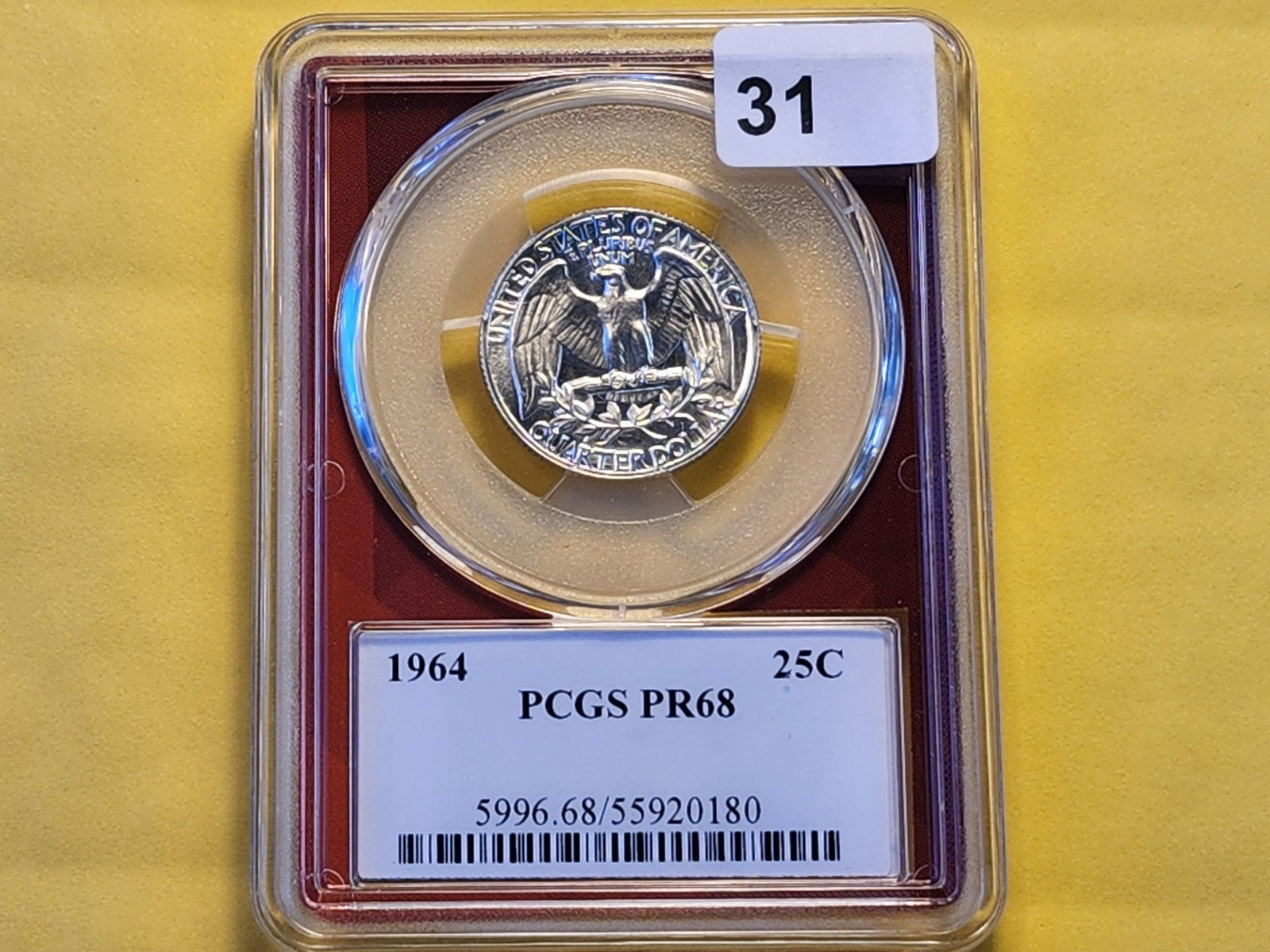 SUPERB GEM! PCGS 1964 Washington Silver Quarter in Proof 68 - 2
