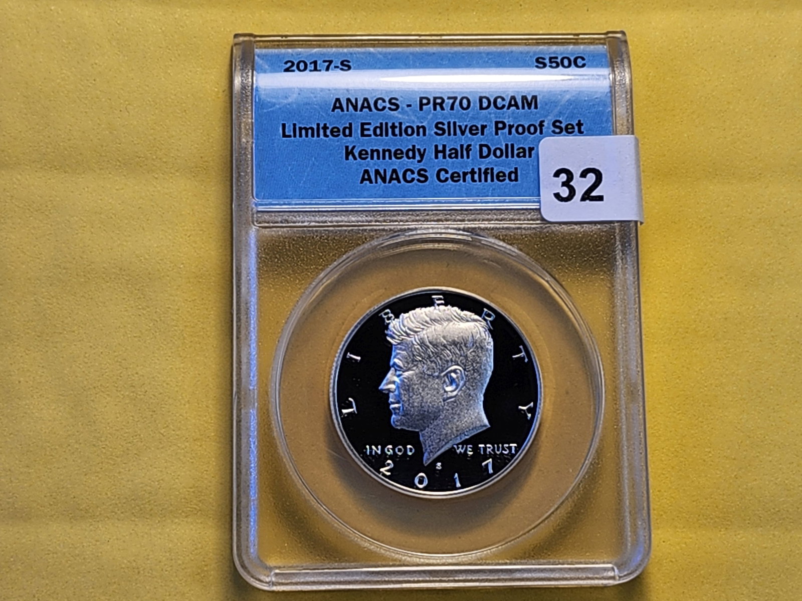 PERFECT! ANACS 2017-S Kennedy Silver Half Dollar in Proof 70 Deep Cameo - 2