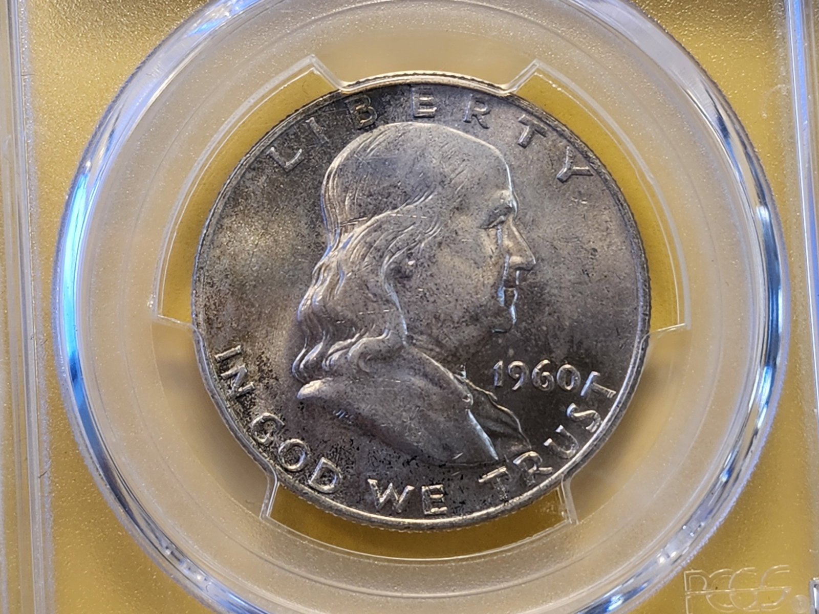 PCGS 1960-D Franklin Half Dollar in Mint State 64 Full Bell Lines: Very Choice