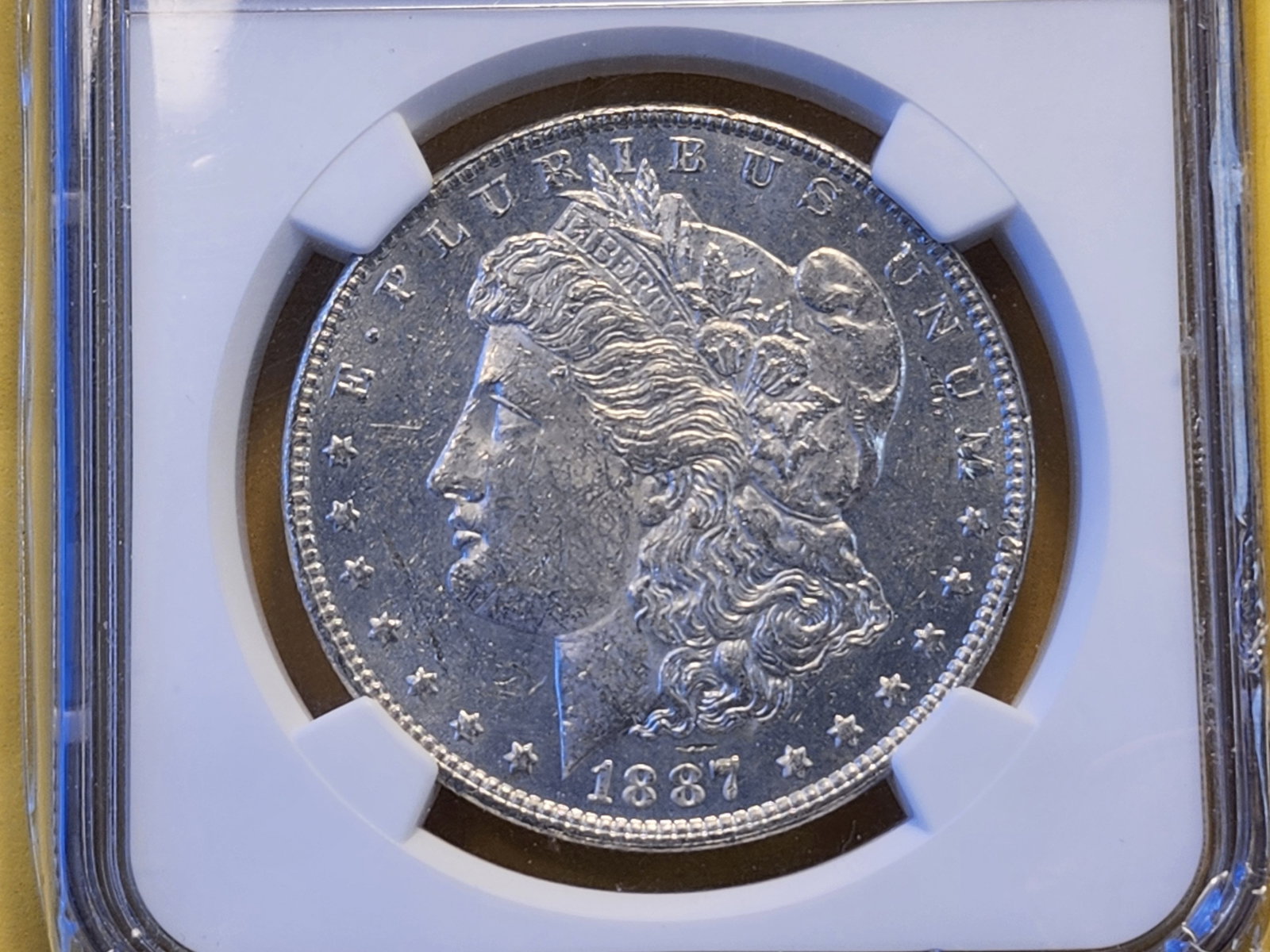 NGC 1887 Morgan Dollar in Mint State 60 Proof-Like: From 1961 Treasury Collection