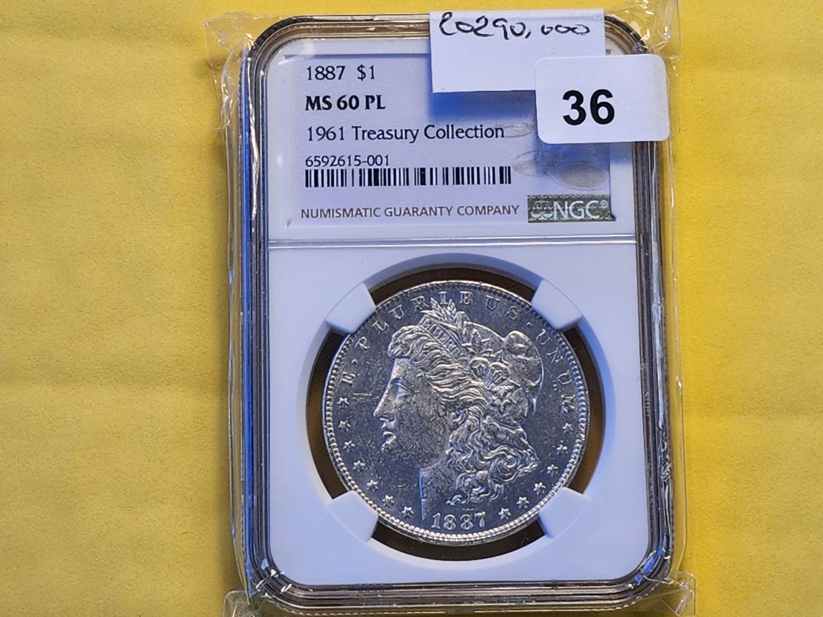 NGC 1887 Morgan Dollar in Mint State 60 Proof-Like - 2