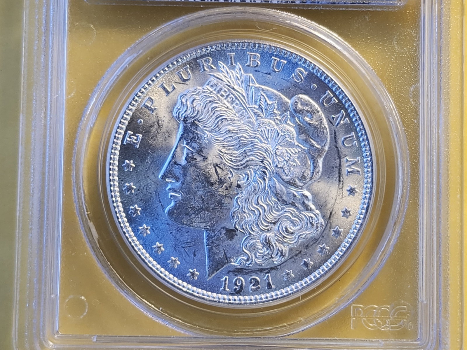 PCGS 1921 Morgan Dollar in Mint State 62 (1 of 4)