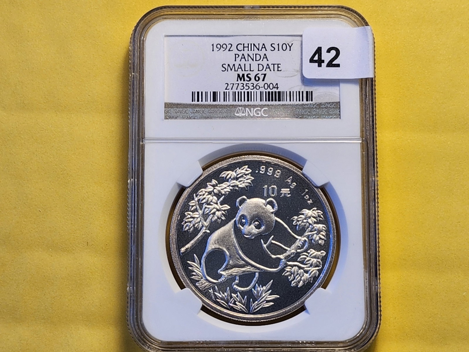 SUPERB GEM! NGC 1992 China 10 Yuan Silver Panda - 2