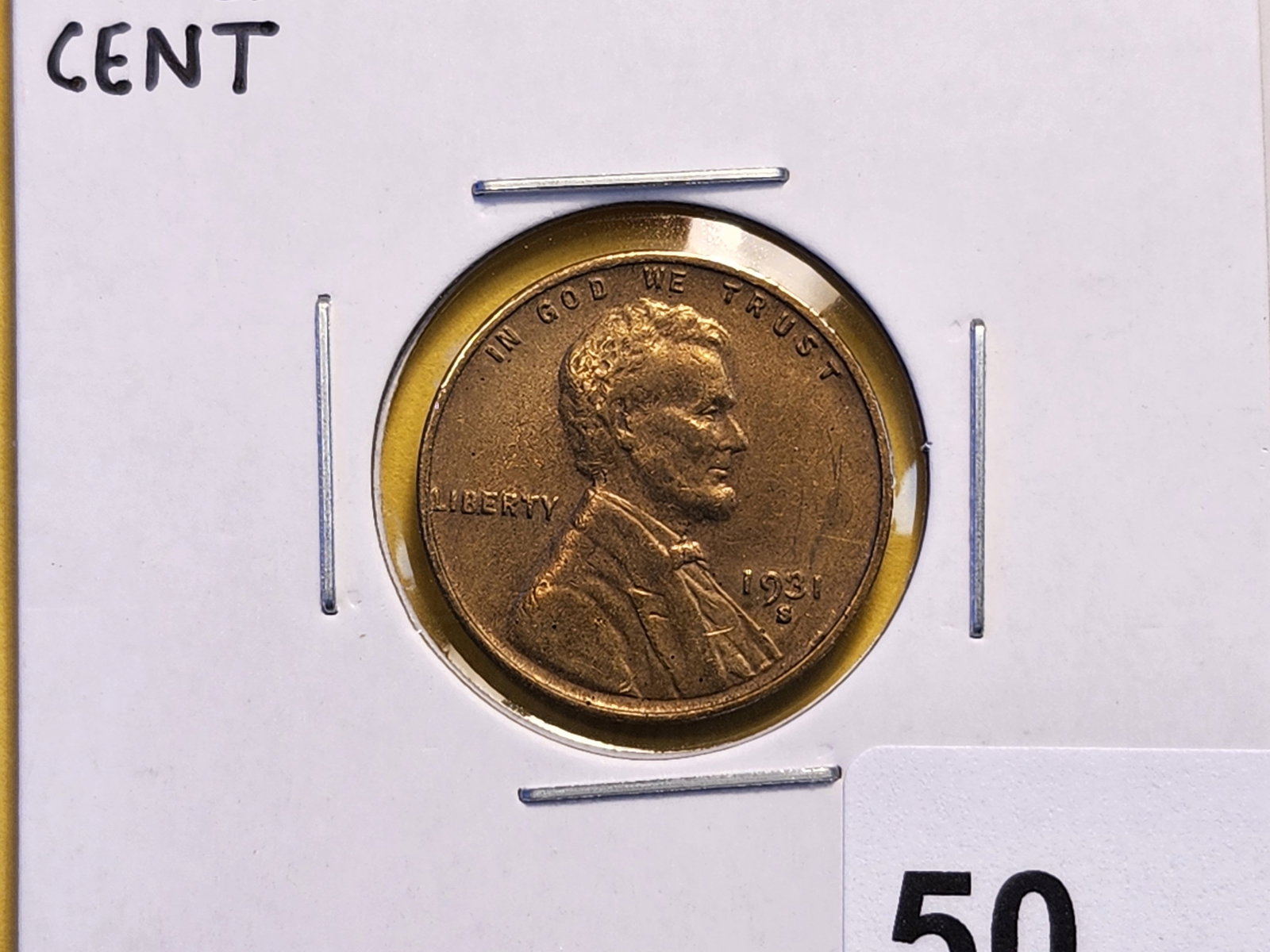 Semi-Key 1931-S Wheat Cent: In Extra Fine