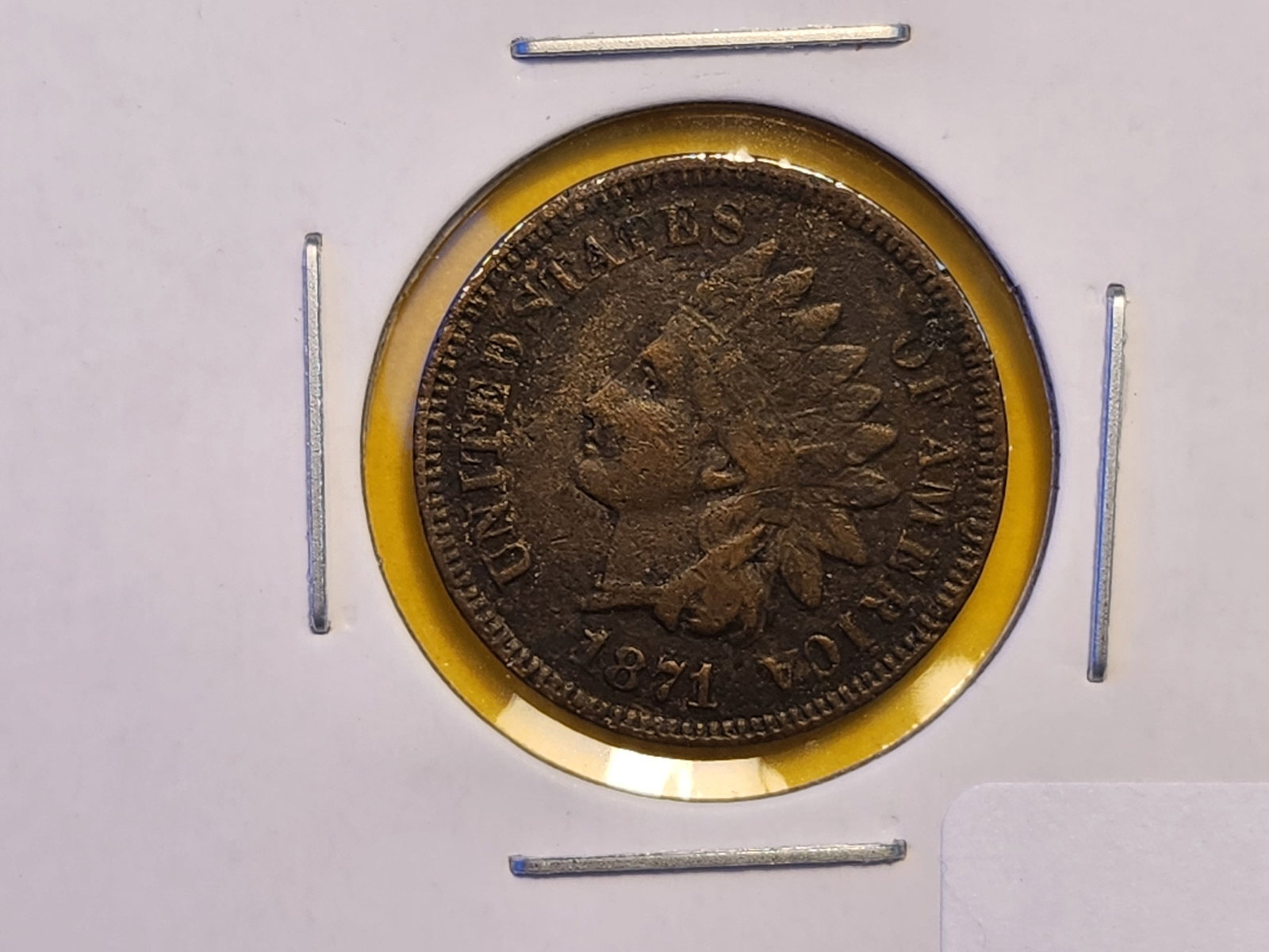 Semi-Key 1871 Indian Cent: In Very Fine