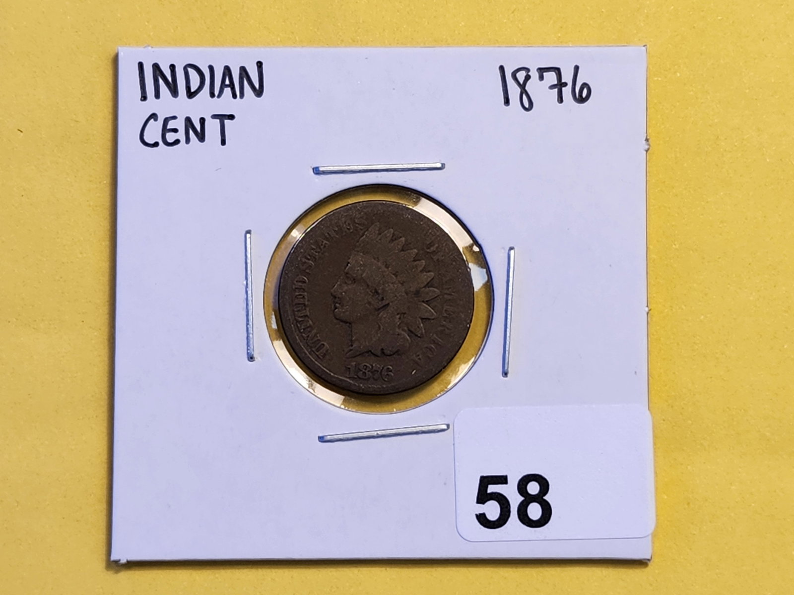Better Date 1876 Indian Cent - 2