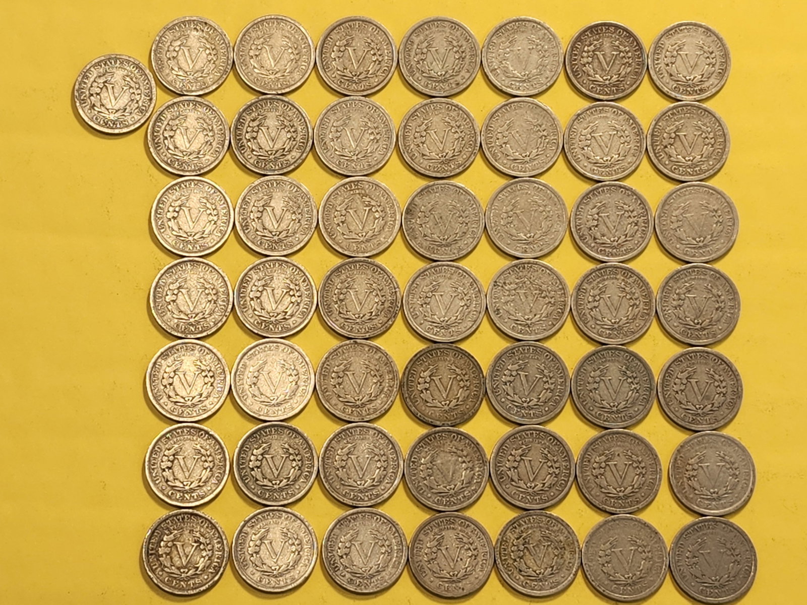 Fifty Liberty "V" Nickels - 6