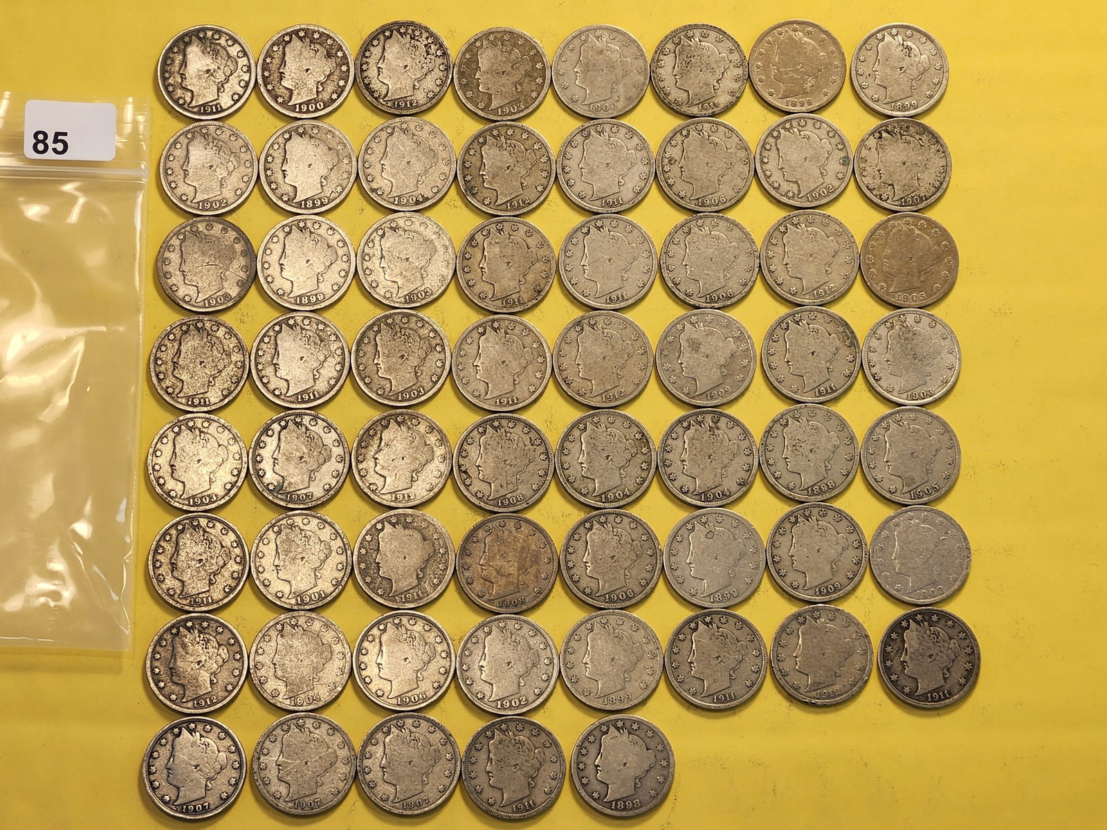 Sixty-One Liberty "V" Nickels (1 of 6)