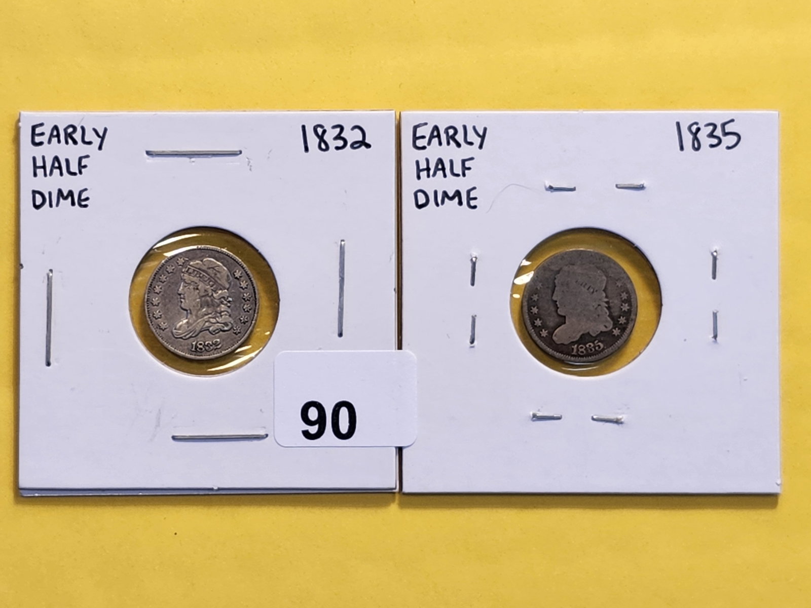 1832 and 1835 Capped Bust Silver Half Dime: Circulated